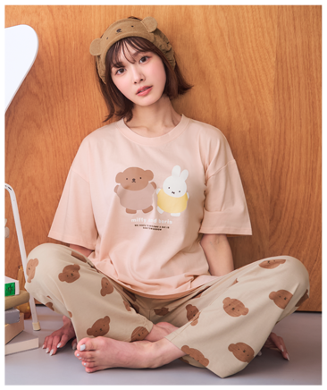 Dick Bruna 綿混 半袖 ヘアバンド付き 3点セットのミッフィー×ボリス/PI